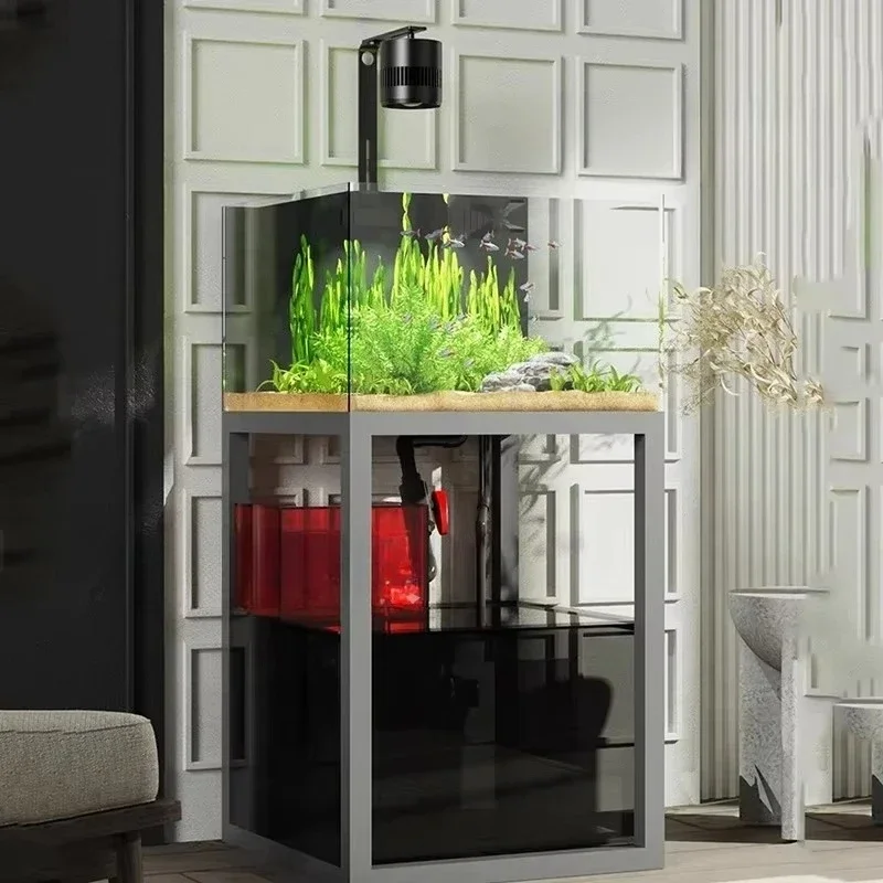 ultra-white glass living room household small industrial wind goldfish aquarium Water-free new bottom filter fish tank
ultra-white glass living room household small industrial wind goldfish aquarium Water-free new bottom filter fish tank