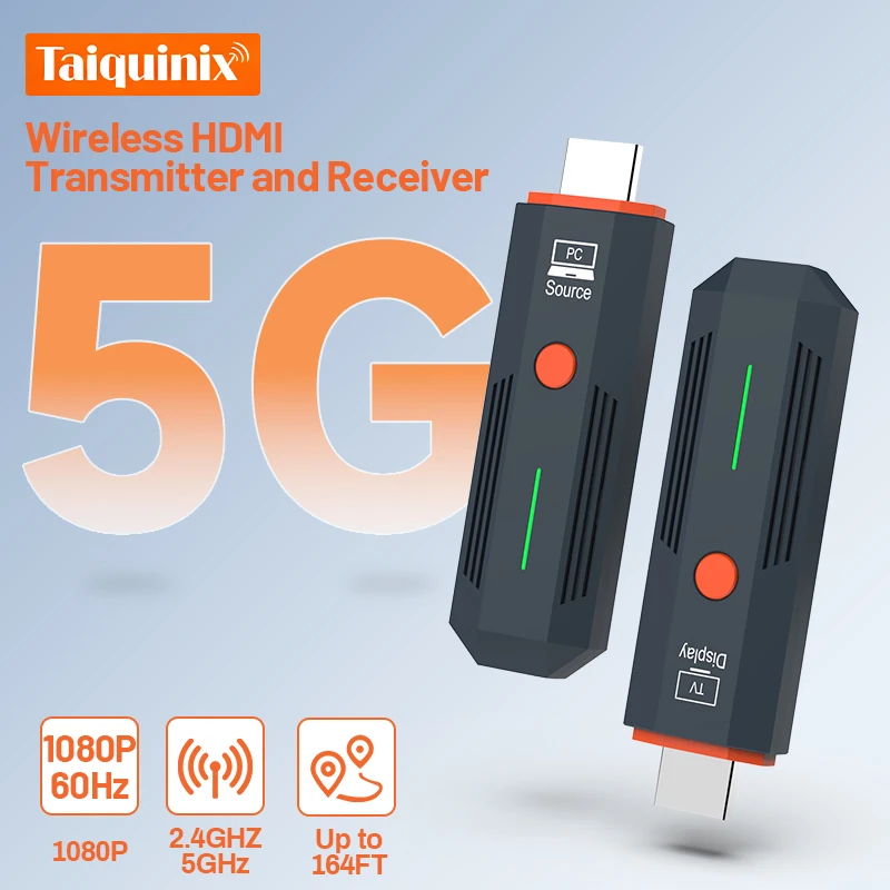 Taiquinix 165FT 1080P HDMI Wireless Transmission Transmitter Receiver Video TV Stick Display Extender for Laptop PC to TV
Taiquinix 165FT 1080P HDMI Wireless Transmission Transmitter Receiver Video TV Stick Display Extender for Laptop PC to TV