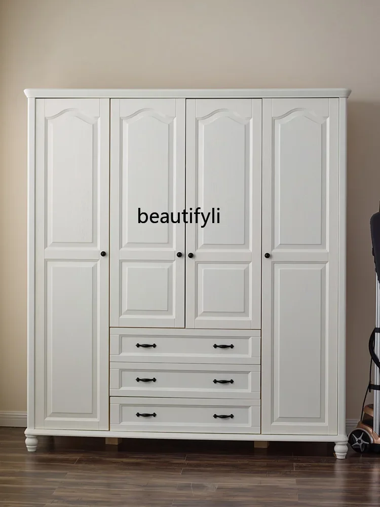 American light luxury country Mediterranean cream style white household bedroom pure solid wood wardrobe
American light luxury country Mediterranean cream style white household bedroom pure solid wood wardrobe