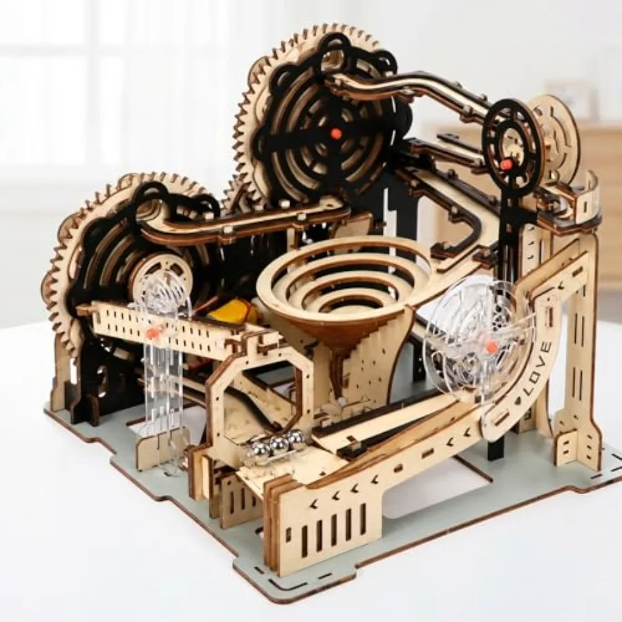 3D Wooden Puzzle for Adults, Electric DIY Marble Run Model Kit with Spiral Funnel, Gear-Driven Motion and Steel Marbles, Brain
3D Wooden Puzzle for Adults, Electric DIY Marble Run Model Kit with Spiral Funnel, Gear-Driven Motion and Steel Marbles, Brain