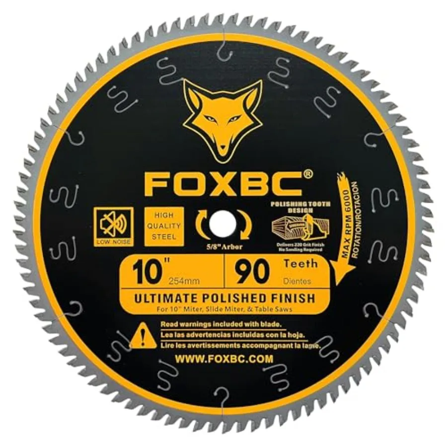10 Inch Saw Blade 90-Teeth Ultimate Polished Finish Saw Blade for Wood 5/8-Inch Arbor
10 Inch Saw Blade 90-Teeth Ultimate Polished Finish Saw Blade for Wood 5/8-Inch Arbor