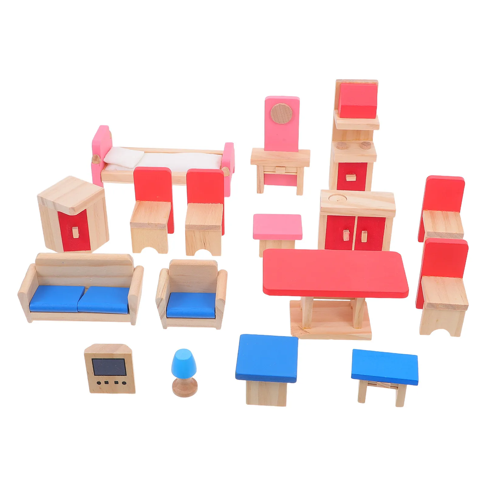 1 Set Children'S Simulation Furniture Wooden Miniature Dollhouse Furniture Set With Sofa Bed Dresser Vanity Table Pretend Play
1 Set Children'S Simulation Furniture Wooden Miniature Dollhouse Furniture Set With Sofa Bed Dresser Vanity Table Pretend Play