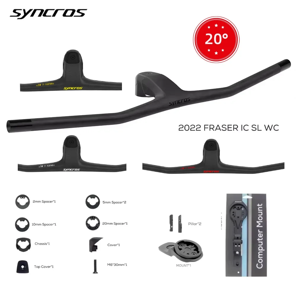 SYNCROS FRASER IC SL WC For Sparks Frame,740mm -20degrees Full Carbon Fibre Integrated Cockpit MTB Handlebar With Mount
SYNCROS FRASER IC SL WC For Sparks Frame,740mm -20degrees Full Carbon Fibre Integrated Cockpit MTB Handlebar With Mount