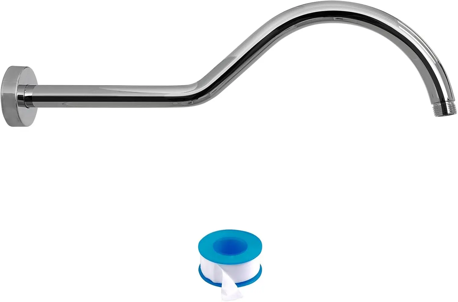 Wall Mounted Shower Arm, 10 Inch Pipe with Flange, 1/2 NPT S-Shape Stem for Shower Head, Chrome
Wall Mounted Shower Arm, 10 Inch Pipe with Flange, 1/2 NPT S-Shape Stem for Shower Head, Chrome
