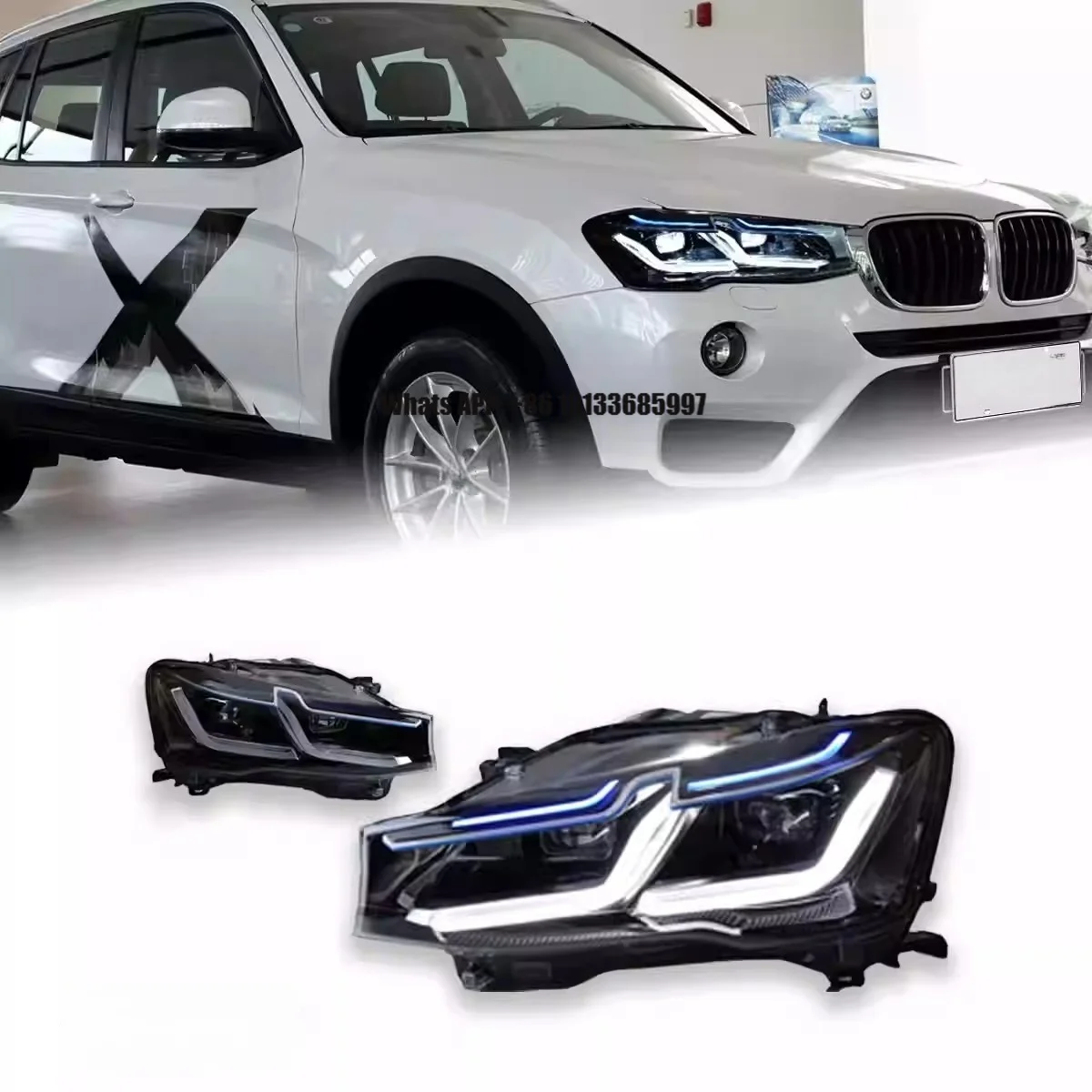 LED Headlights for BMW X3 Headlights Assembly for F25 F26 with X4 Style LED Sequential Turn Signals 2011 to 2017
LED Headlights for BMW X3 Headlights Assembly for F25 F26 with X4 Style LED Sequential Turn Signals 2011 to 2017