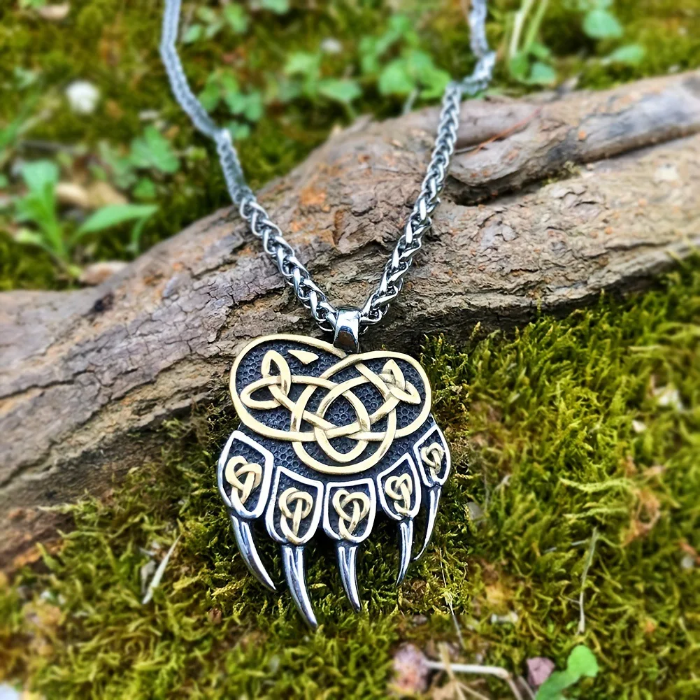 Vintage Necklace Jewelry Fashion Popular Retro Style Metal Chain Viking Amulet Bear Paw Pendant Necklace Unique Friendship Gifts
Vintage Necklace Jewelry Fashion Popular Retro Style Metal Chain Viking Amulet Bear Paw Pendant Necklace Unique Friendship Gifts