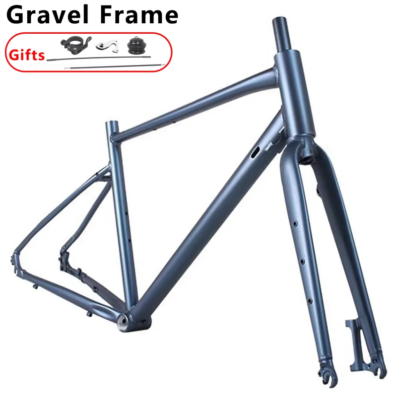 Bicycle Frame 700C Aluminum alloy Disc brake Off-road bikes Gravel frame with MTB FORK 700x23/25/28/35/38C Seat tube 470mm 520mm
Bicycle Frame 700C Aluminum alloy Disc brake Off-road bikes Gravel frame with MTB FORK 700x23/25/28/35/38C Seat tube 470mm 520mm