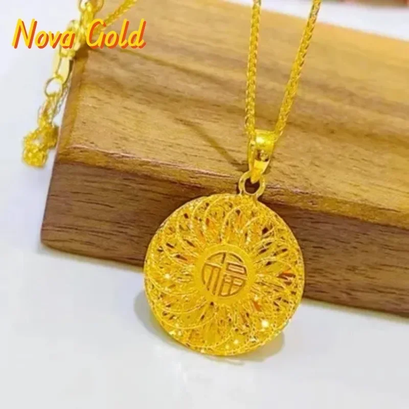 Женское золотое колье NovaGlod Premium 9999, кулон из настоящего золота 24k с полым шелковым круглым элементом, символизирующий благословение жизни, идеальный подарок AU750.
Женское золотое колье NovaGlod Premium 9999, кулон из настоящего золота 24k с полым шелковым круглым элементом, символизирующий благословение жизни, идеальный подарок AU750.