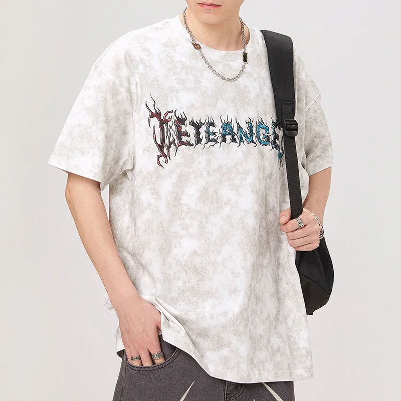 2024 New Hip Hop High Street short sleeved T-shirt for men's loose size, trendy street fashion, summer elastic breathable top
2024 New Hip Hop High Street short sleeved T-shirt for men's loose size, trendy street fashion, summer elastic breathable top