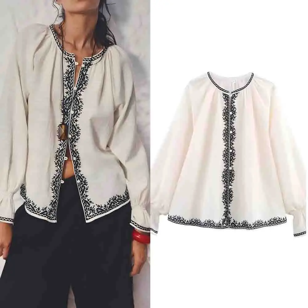 Women's new fashion pleated decoration casual contrasting printed shirt retro long sleeved button up women's shirt chic top
Women's new fashion pleated decoration casual contrasting printed shirt retro long sleeved button up women's shirt chic top