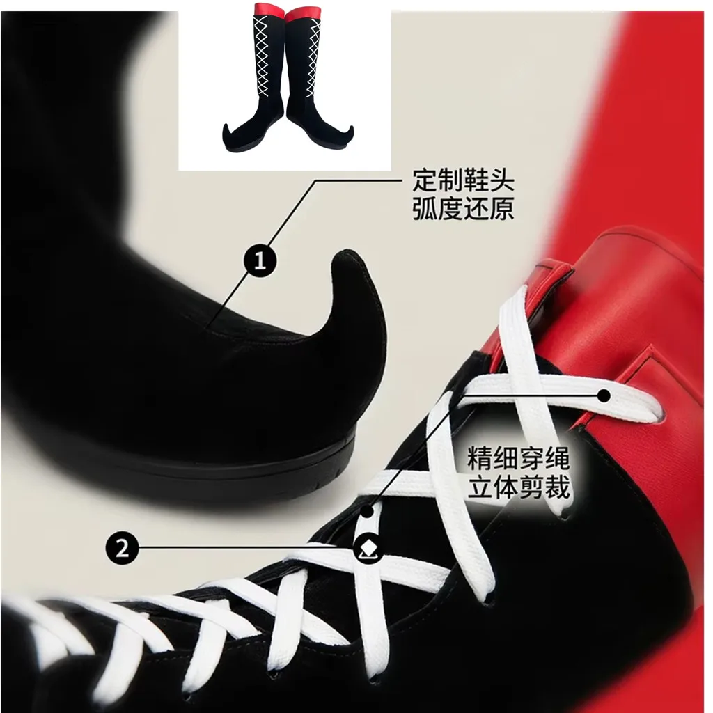 Jester Pierrot Cosplay Shoes Handmade Faux Leather Boots Halloween Carnival Boots Custom Made
Jester Pierrot Cosplay Shoes Handmade Faux Leather Boots Halloween Carnival Boots Custom Made
