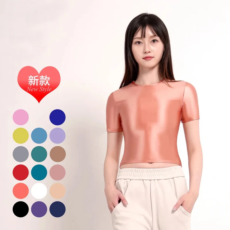 sexy satin glossy top elastic shirt color bottomed shirt short sleeve Oily Shiny vest sports Yoga swim Undershirt tight
sexy satin glossy top elastic shirt color bottomed shirt short sleeve Oily Shiny vest sports Yoga swim Undershirt tight