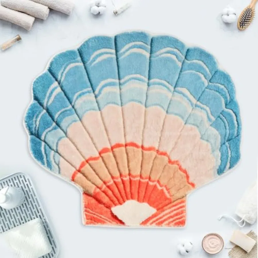 Seashell Bathroom Rugs, Cartoon Bathroom Mat Soft Seashell Rugs Non-Slip Backing Bathroom Mat for Bathroom Decor Blue Bath Rug
Seashell Bathroom Rugs, Cartoon Bathroom Mat Soft Seashell Rugs Non-Slip Backing Bathroom Mat for Bathroom Decor Blue Bath Rug