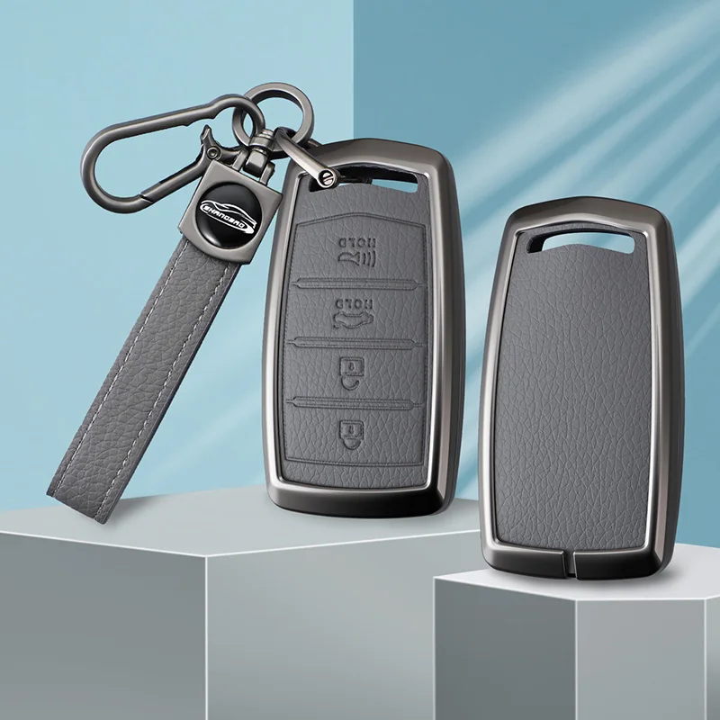 Metal Leather Car Smart Key Case Cover For HYUNDAI 2020 Genesis G70 G80 EQ900 G90 4 Bottons Auto Key Shell Protector Accessories
Metal Leather Car Smart Key Case Cover For HYUNDAI 2020 Genesis G70 G80 EQ900 G90 4 Bottons Auto Key Shell Protector Accessories