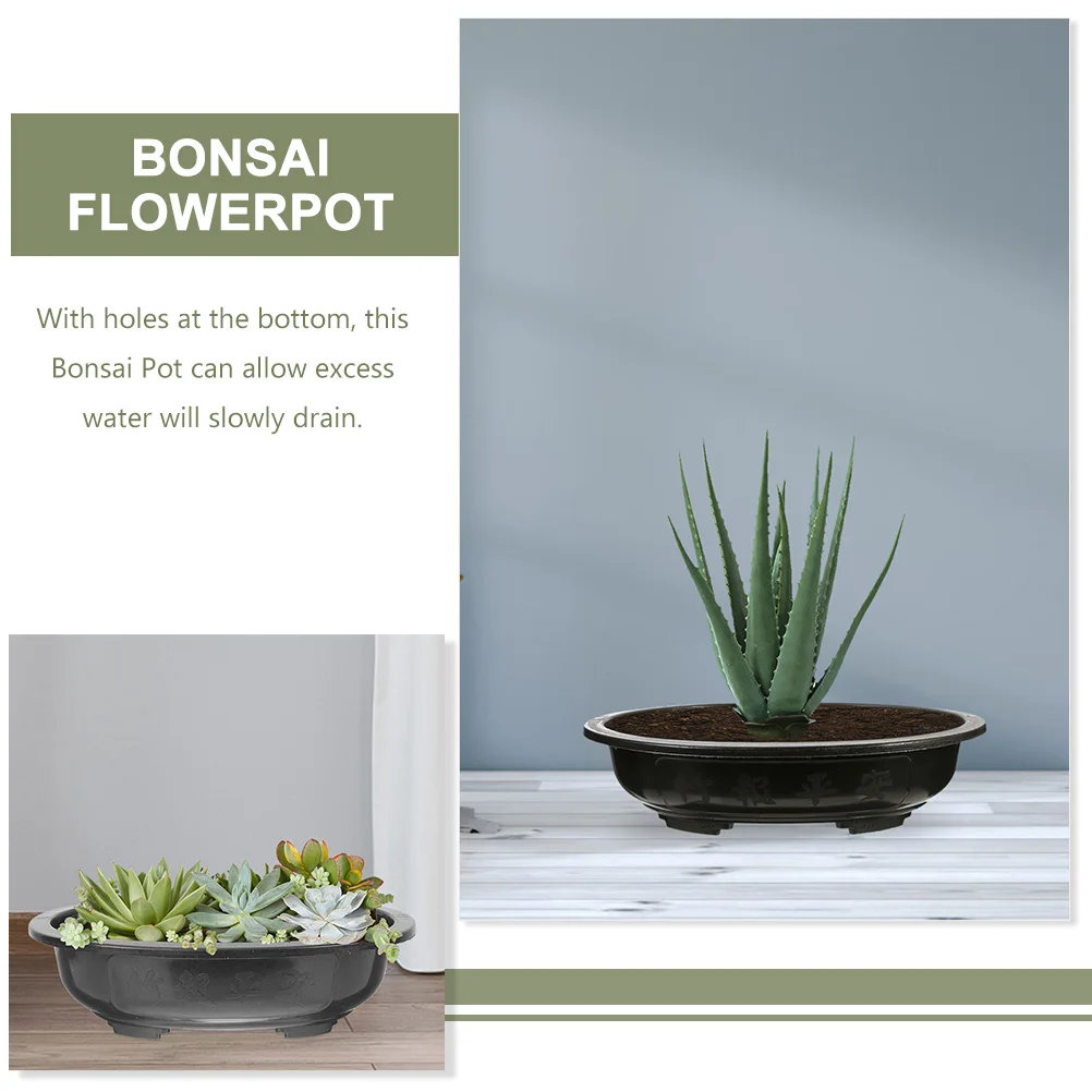 4pcs Plastic Flower Pots Gardening Bonsai Planter Oval Black Indoor Plant Pot with Drainage Holes Durable Practical Balcony
4pcs Plastic Flower Pots Gardening Bonsai Planter Oval Black Indoor Plant Pot with Drainage Holes Durable Practical Balcony