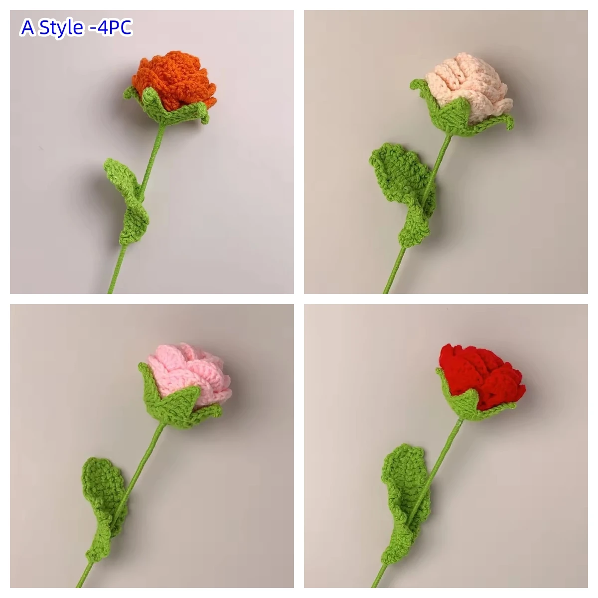 Modern Elegance Simulation Flower Artificial Flower Crochet Flower Home Decoration Knitted Rose Single Bouquet Dining Table Gift
Modern Elegance Simulation Flower Artificial Flower Crochet Flower Home Decoration Knitted Rose Single Bouquet Dining Table Gift