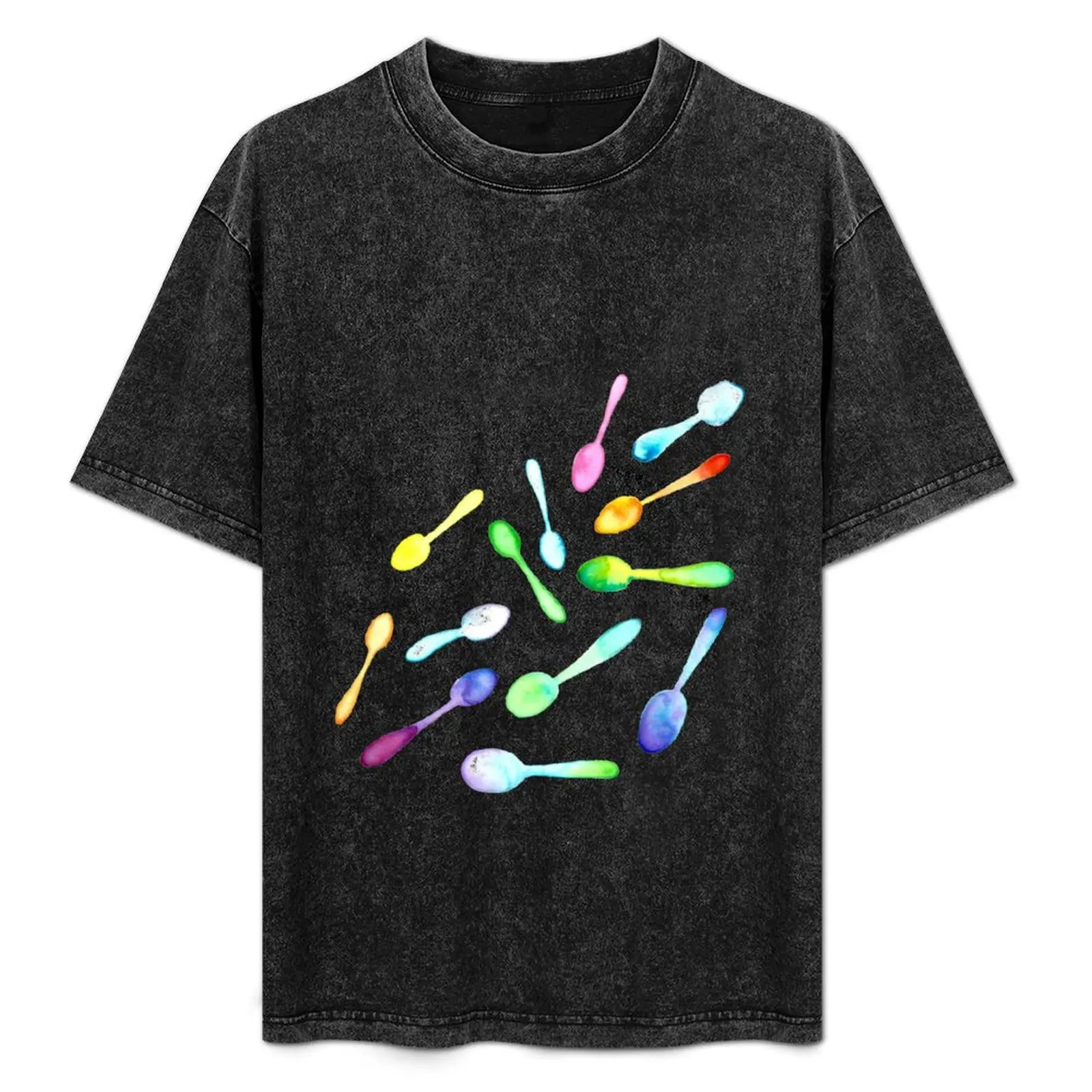 Multicolor Watercolor Falling Spoons T-Shirt Non-Shrink Basic Cotton T-Shirt
Multicolor Watercolor Falling Spoons T-Shirt Non-Shrink Basic Cotton T-Shirt