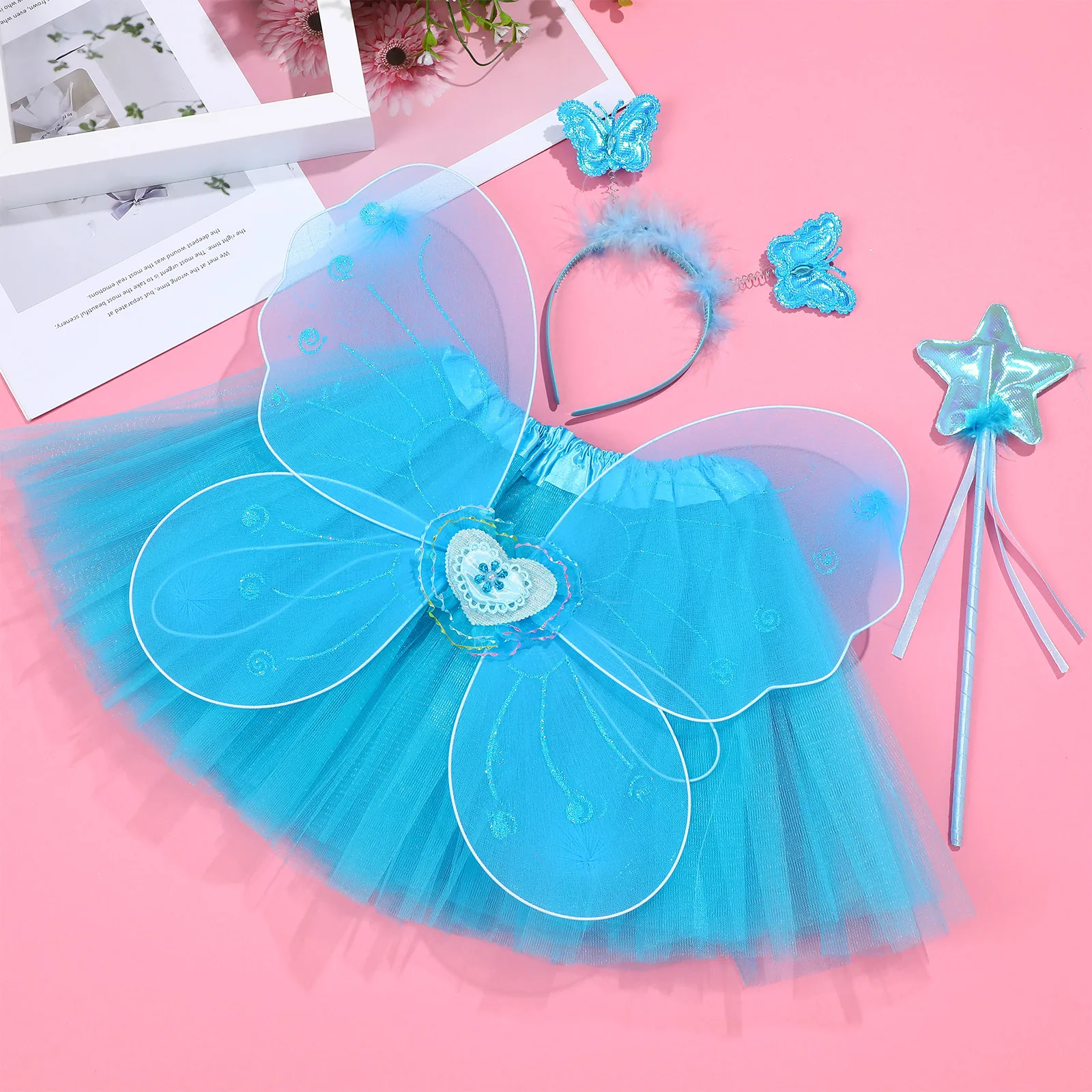 Butterfly Wings Four Piece Fairy Costume Set Girls Premium Silk Cloth Material Birthday Dress Up School Events Costumes
Butterfly Wings Four Piece Fairy Costume Set Girls Premium Silk Cloth Material Birthday Dress Up School Events Costumes