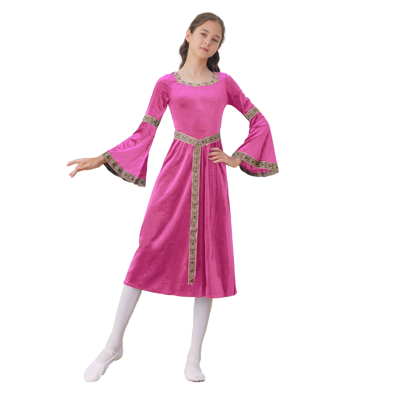 Girls Medieval Princess Dress Gothic Vintage Renaissance Costume Velvet Long Flare Sleeve Gown Halloween Carnival Party Dress Up
Girls Medieval Princess Dress Gothic Vintage Renaissance Costume Velvet Long Flare Sleeve Gown Halloween Carnival Party Dress Up