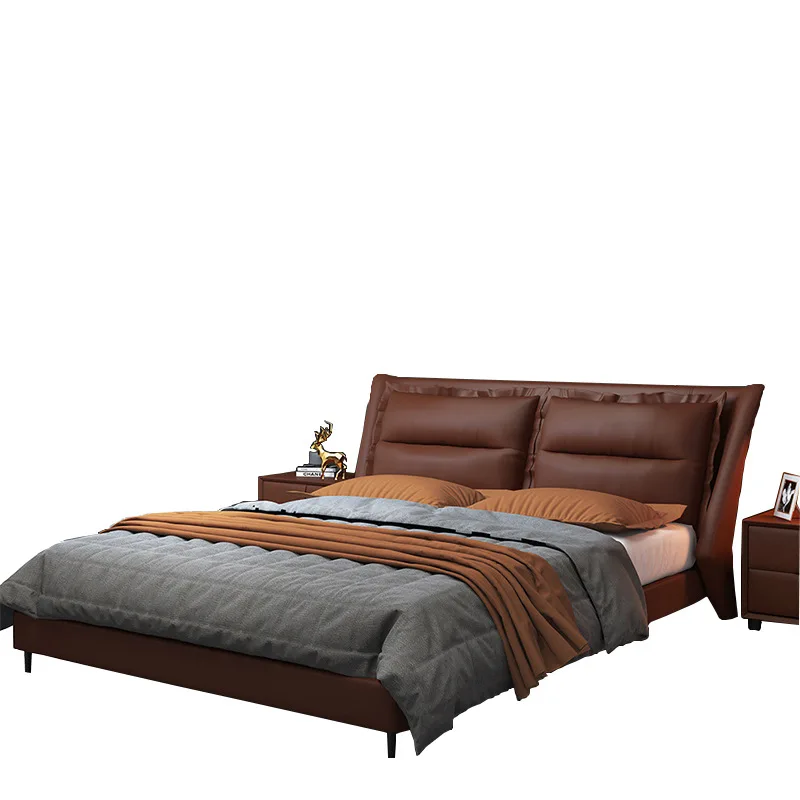 Leather bed, Italian style, minimalist bed, double, Nordic, small apartment, master bedroom
Leather bed, Italian style, minimalist bed, double, Nordic, small apartment, master bedroom