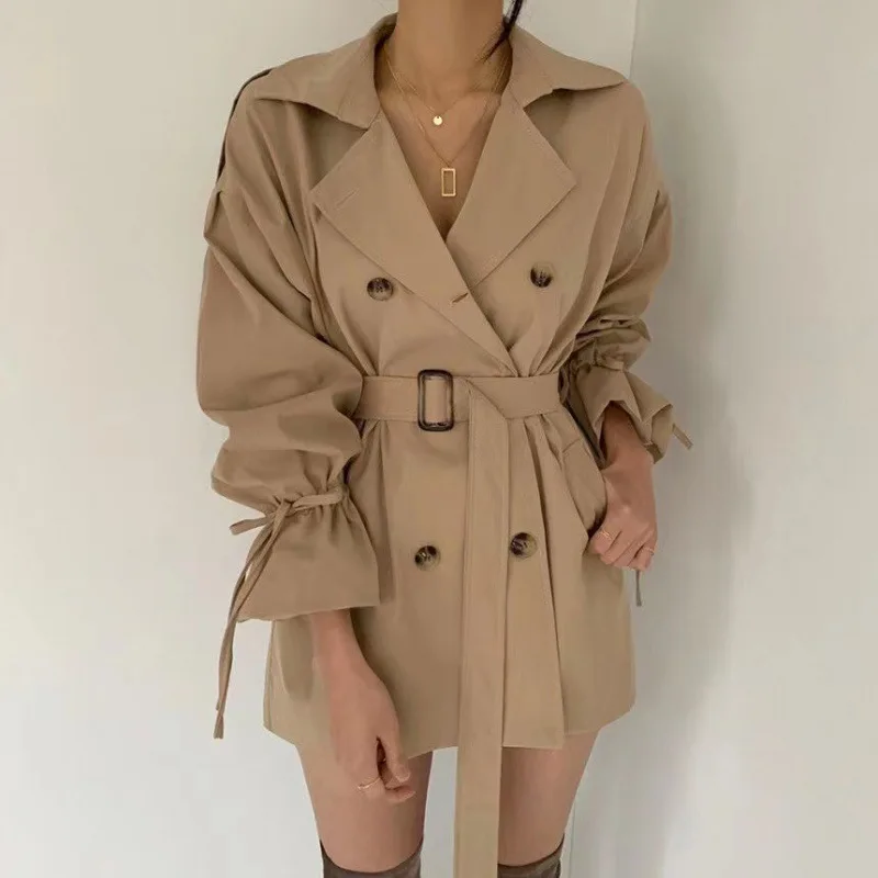 Korean Chic Coats for Women Luxury New French Lapel Double Breasted Thin Belt Solid Color Straight Short Coat Women
Korean Chic Coats for Women Luxury New French Lapel Double Breasted Thin Belt Solid Color Straight Short Coat Women