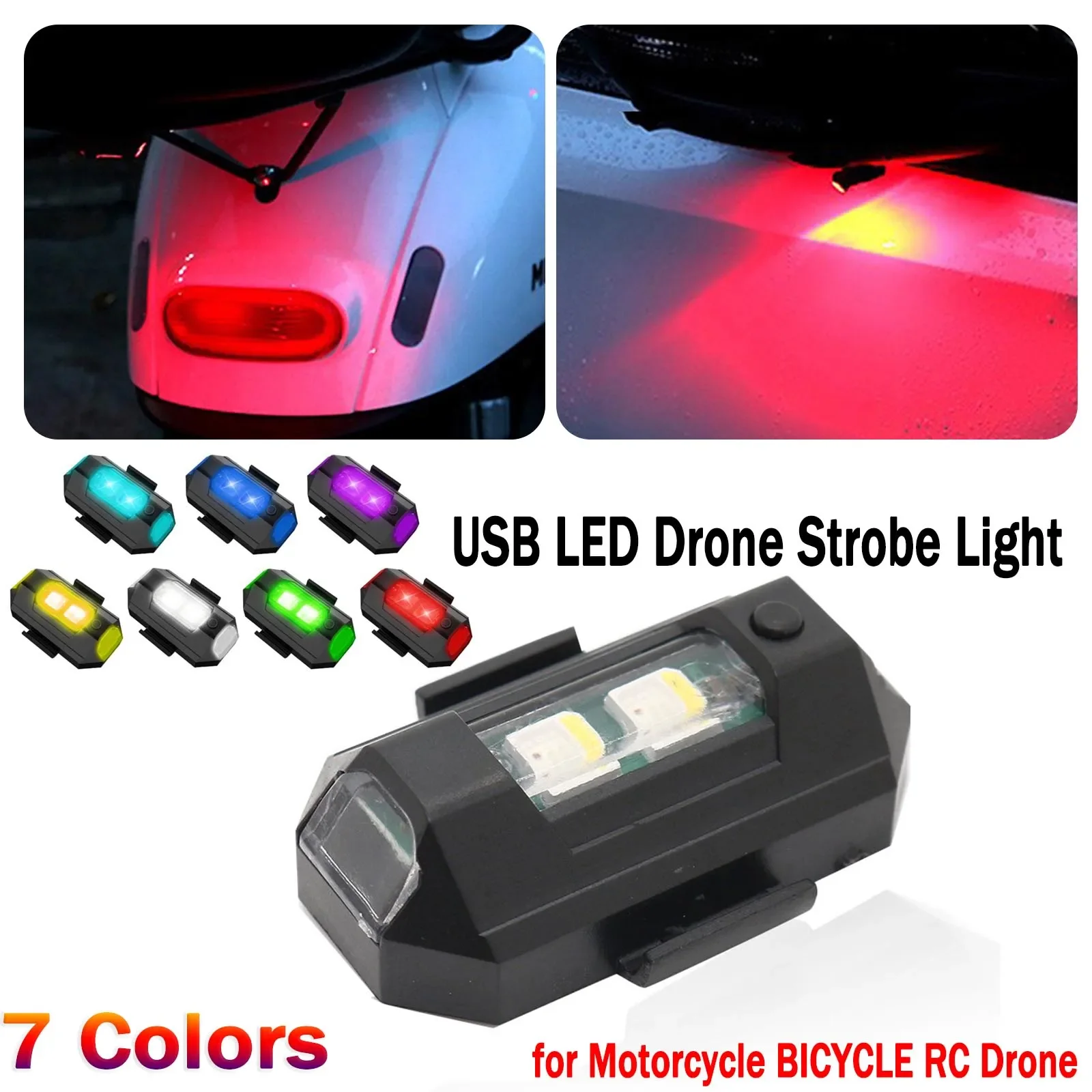 7 Colors Universal Drone Strobe Lights USB LED Lamp for Motorcycle BICYCLE RC Drone Signal Indicator Night Turn Lights Accessory
7 Colors Universal Drone Strobe Lights USB LED Lamp for Motorcycle BICYCLE RC Drone Signal Indicator Night Turn Lights Accessory