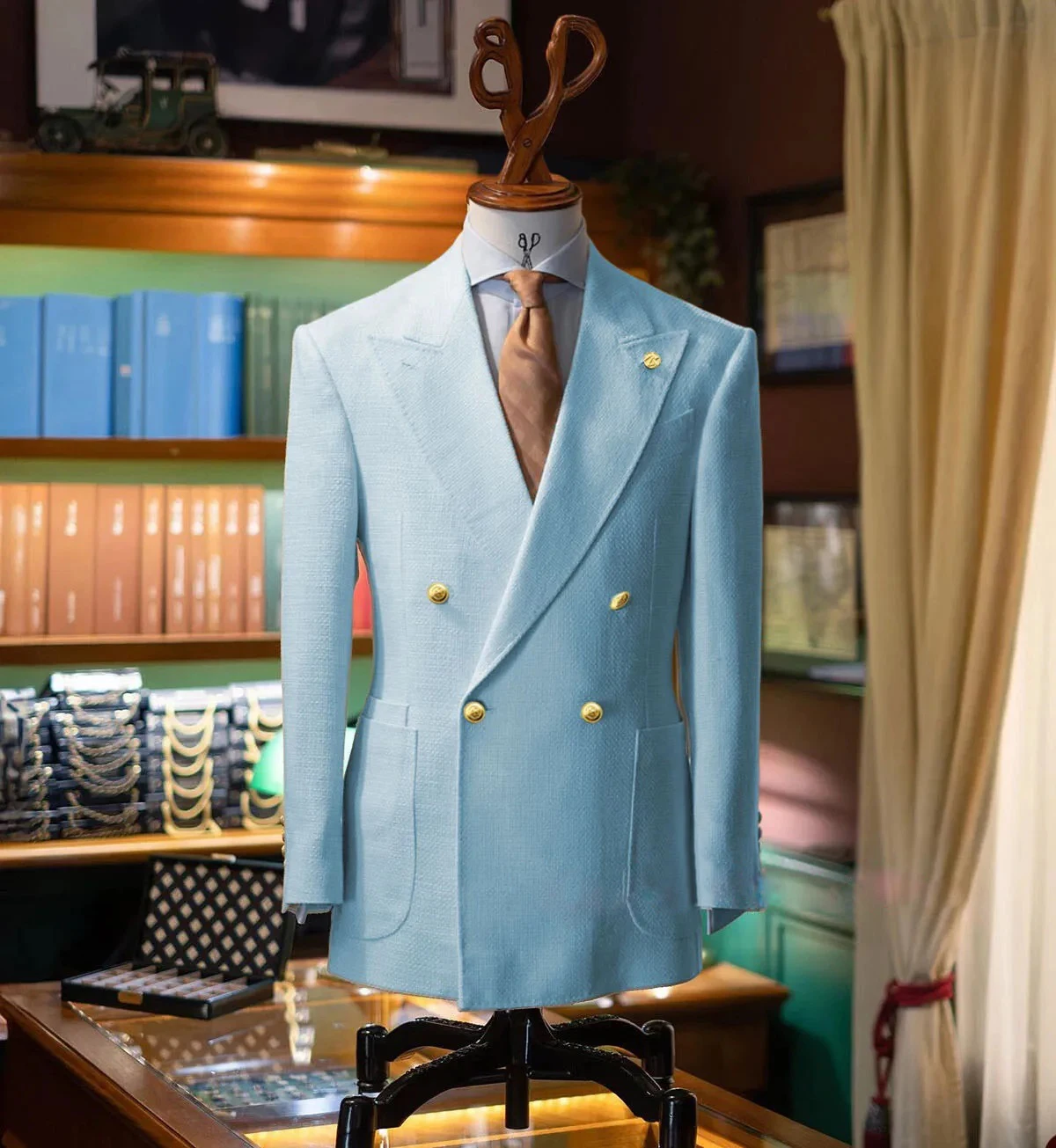 Blue Man Suit Jacket Tailored Metal Double Breasted Jacket Duckle Business Blazers Man Slim Suits Banquet Men's Formal Dress
Blue Man Suit Jacket Tailored Metal Double Breasted Jacket Duckle Business Blazers Man Slim Suits Banquet Men's Formal Dress