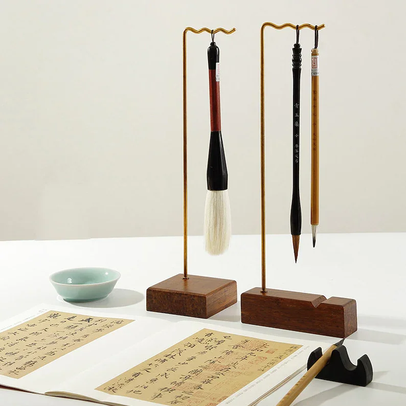 Chinese Japanese Calligrapghy copper Brush Hanger Drawing Brush Holder multi-function ink plate
Chinese Japanese Calligrapghy copper Brush Hanger Drawing Brush Holder multi-function ink plate