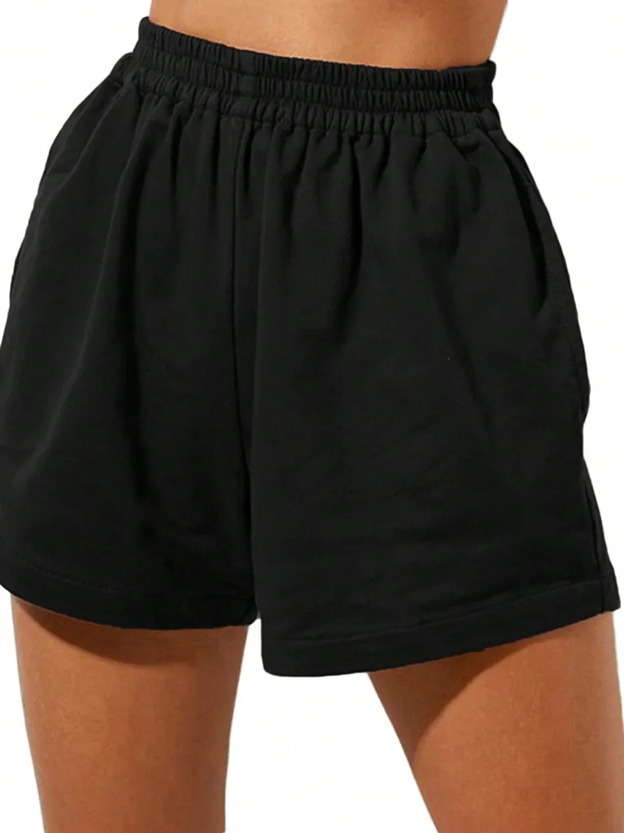 Women Loose High Waist Elastic Shorts Solid Color With Pockets
Women Loose High Waist Elastic Shorts Solid Color With Pockets
