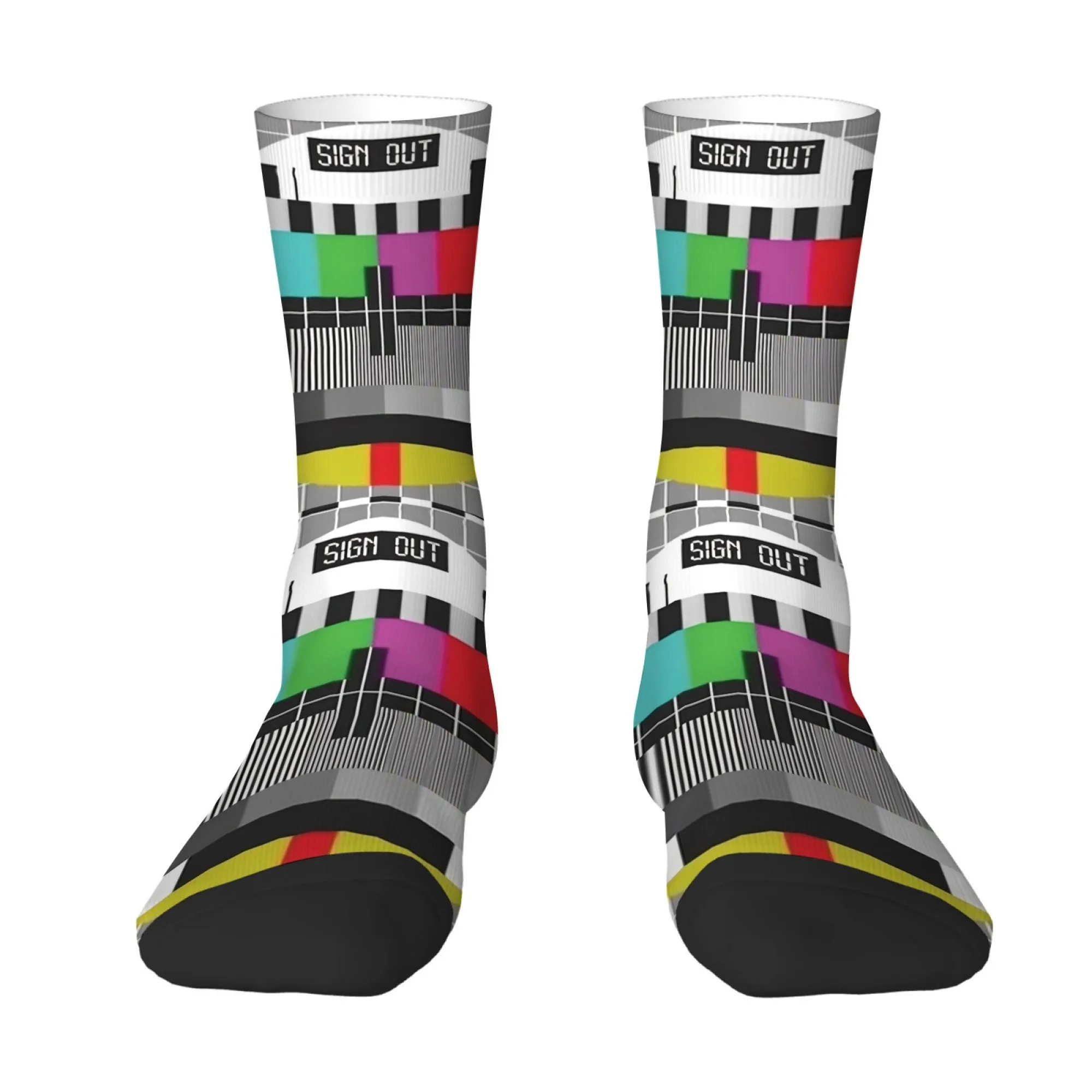 Retro Pop Art Style TV Glitch Striped Print Mid-calf Socks Nostalgic Street Style Rainbow Personality Trendy Non-slip Soft Socks
Retro Pop Art Style TV Glitch Striped Print Mid-calf Socks Nostalgic Street Style Rainbow Personality Trendy Non-slip Soft Socks