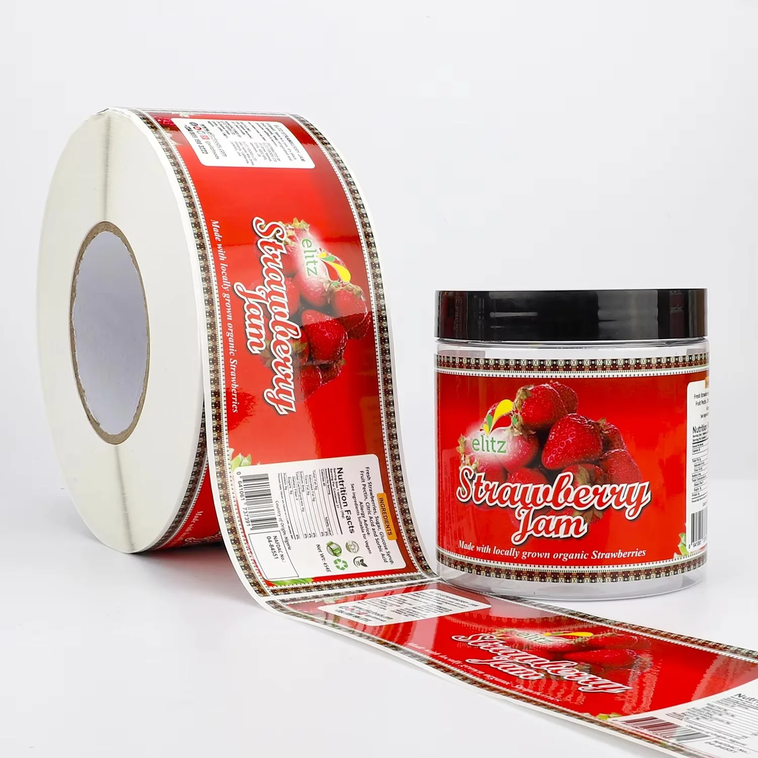 Изготовленный на заказ водонепроницаемый виниловый рулон этикетки для пищевых банок | Клейкие наклейки для контейнеров для специй, варенья, соуса и меда
Изготовленный на заказ водонепроницаемый виниловый рулон этикетки для пищевых банок | Клейкие наклейки для контейнеров для специй, варенья, соуса и меда