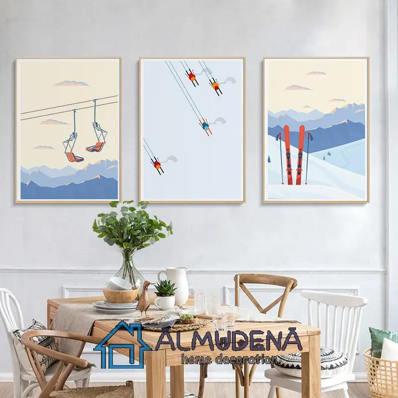 Cartoon Winter Ski Lift Canvas Painting Snow Scene Poster Living Room Children's Bedroom Home Decoration Modern Wall Art Picture
Cartoon Winter Ski Lift Canvas Painting Snow Scene Poster Living Room Children's Bedroom Home Decoration Modern Wall Art Picture