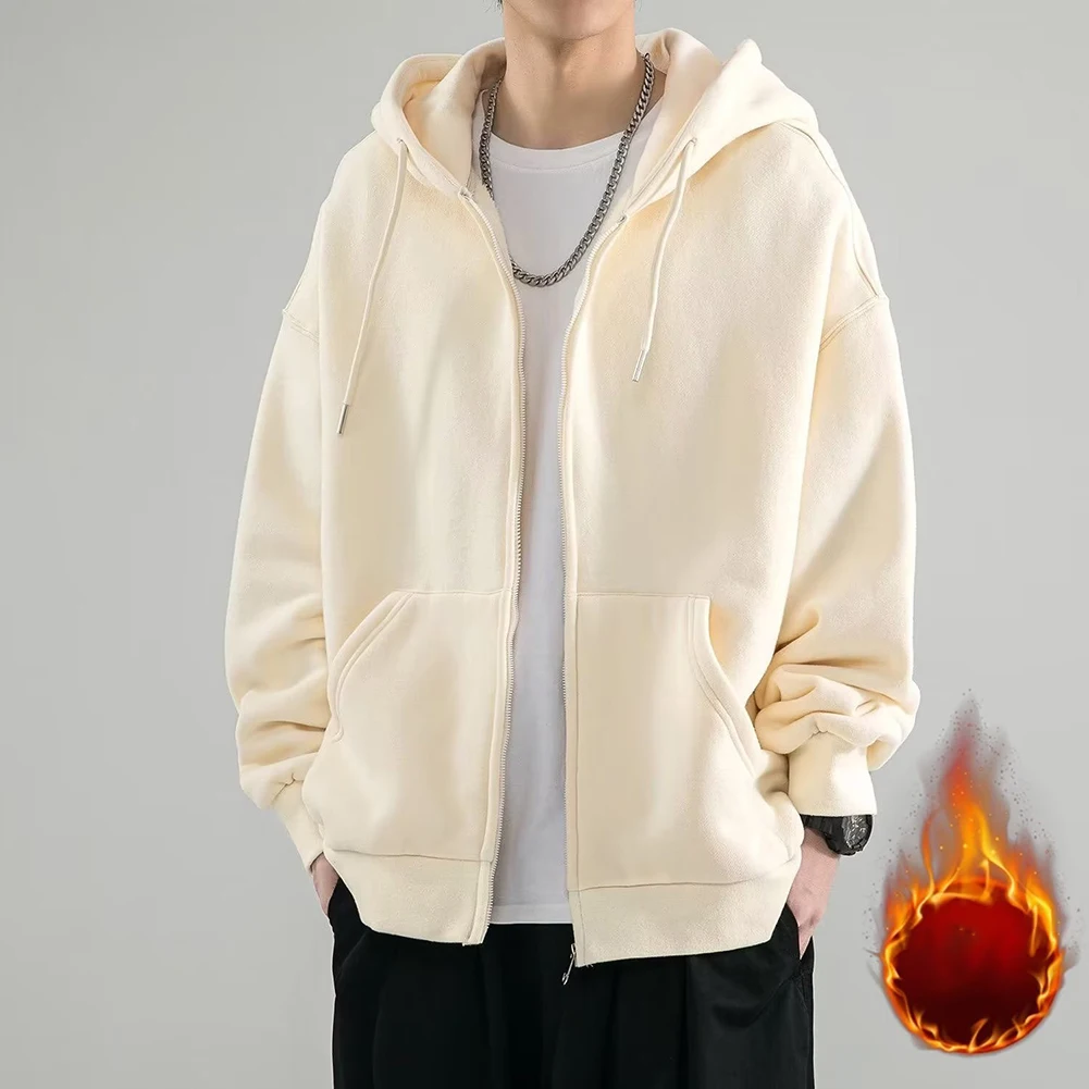 Mens Autumn Winter Basic Solid Fleece Plush Zip Up Hoodie Cardigan Sweatshirt Tide Loose Large Size Jacket Men's Couple Hoodie
Mens Autumn Winter Basic Solid Fleece Plush Zip Up Hoodie Cardigan Sweatshirt Tide Loose Large Size Jacket Men's Couple Hoodie