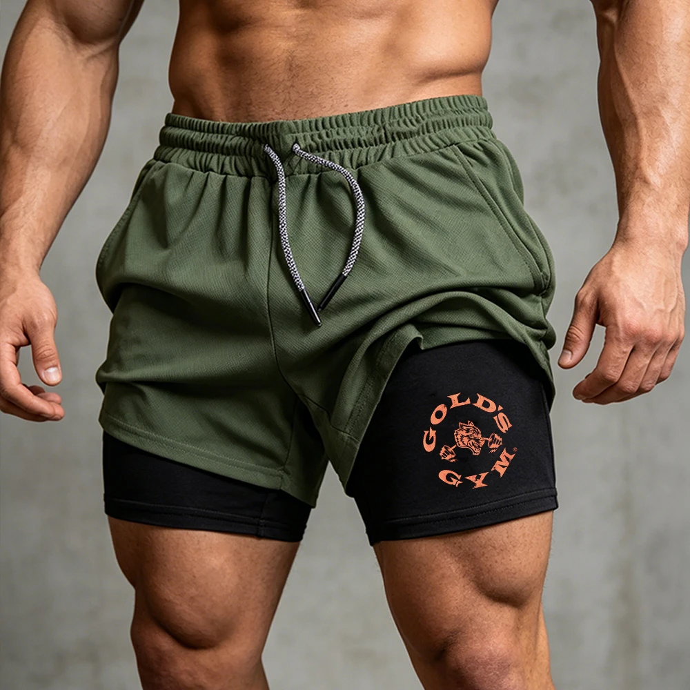 Summer Men's Double Layer Running Shorts Gold's Gym Graphic Print Quick Dry Casual Athletic Shorts with Compression Liner
Summer Men's Double Layer Running Shorts Gold's Gym Graphic Print Quick Dry Casual Athletic Shorts with Compression Liner
