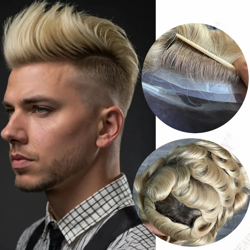 Microskin Vloop 4T613 Blonde Male Hair Prosthesis Durable Long Lifespan Mern's Toupee Human Hair 0.06mm Thin PU Hair System Wigs
Microskin Vloop 4T613 Blonde Male Hair Prosthesis Durable Long Lifespan Mern's Toupee Human Hair 0.06mm Thin PU Hair System Wigs