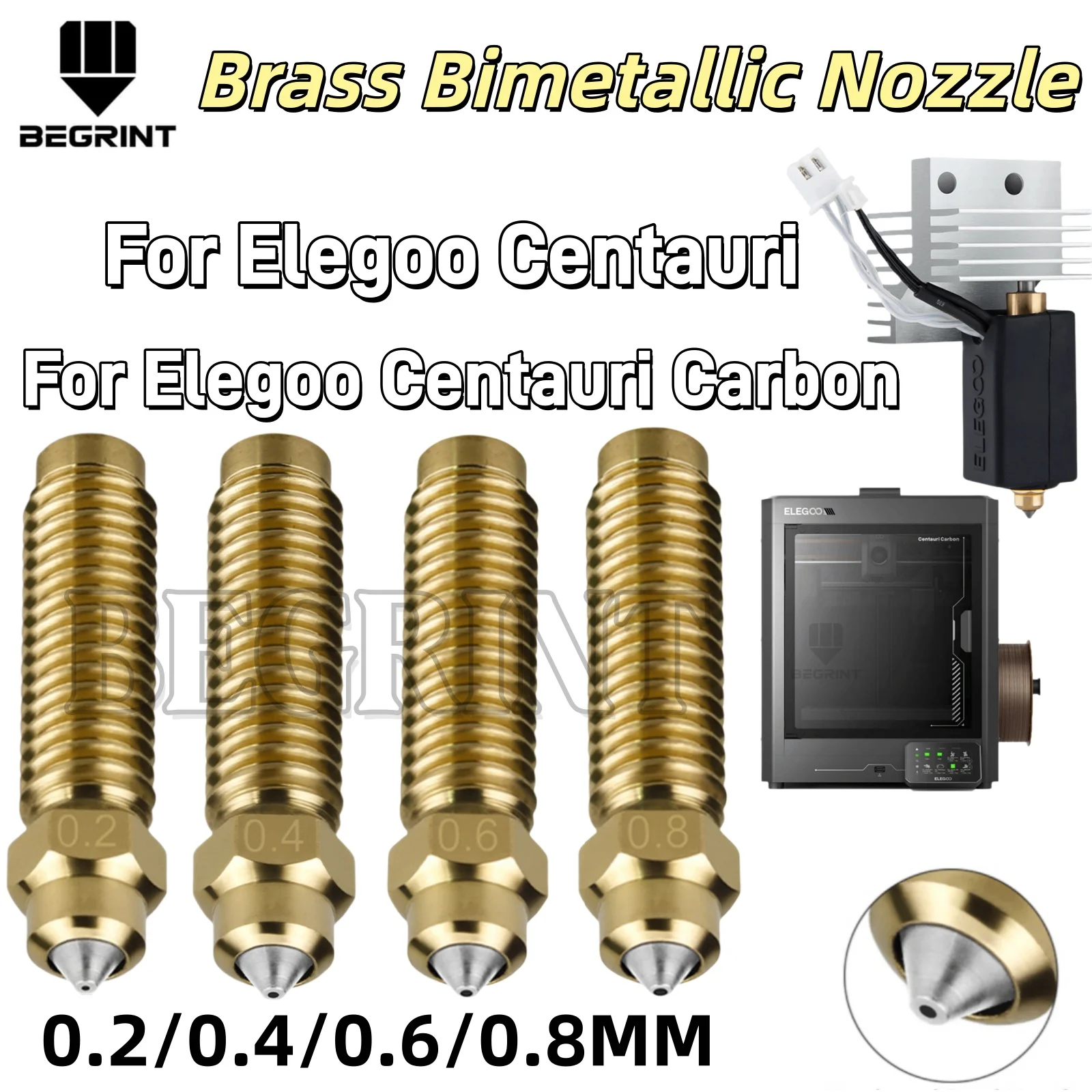 For Elegoo Centauri Upgrade Bimetallic Nozzle Wear Resistant 0.2/0.4/0.6/0.8mm For Centauri Carbon 3D Printer Parts
For Elegoo Centauri Upgrade Bimetallic Nozzle Wear Resistant 0.2/0.4/0.6/0.8mm For Centauri Carbon 3D Printer Parts