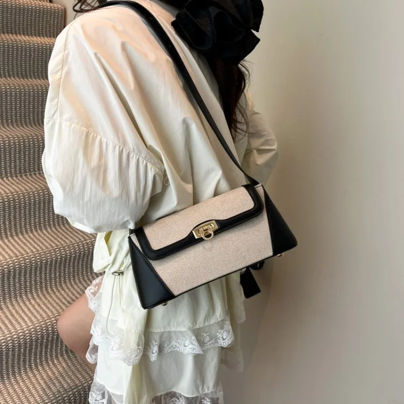 Shoulder Bag, Stylish with Canvas & Faux Leather Finish and Flap & Metal Lock, Perfect for Everyday Casual Activities & Work
Shoulder Bag, Stylish with Canvas & Faux Leather Finish and Flap & Metal Lock, Perfect for Everyday Casual Activities & Work