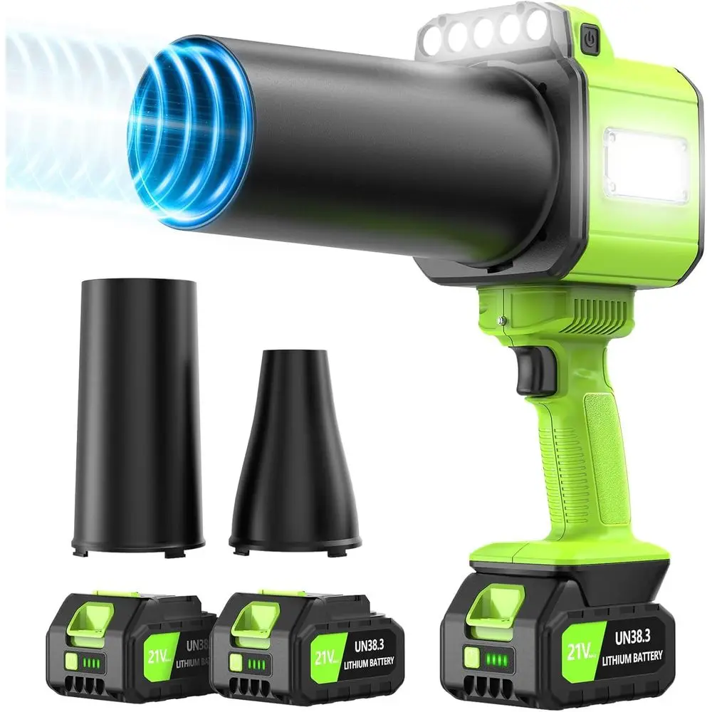 Brushless Leaf Blower Cordless, Handheld Leaf Blowers with LED Work Light, Two Interchangeable Nozzles, Turbo Jet Blower for Law
Brushless Leaf Blower Cordless, Handheld Leaf Blowers with LED Work Light, Two Interchangeable Nozzles, Turbo Jet Blower for Law