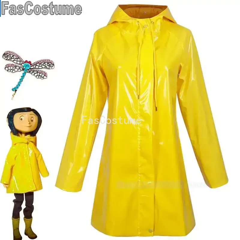 Horror Fairytale Movies Coraline Cosplay Costume Wig Yellow Coat Secret Door Adult Kid Size Halloween Party Scary Roleplay Suit
Horror Fairytale Movies Coraline Cosplay Costume Wig Yellow Coat Secret Door Adult Kid Size Halloween Party Scary Roleplay Suit