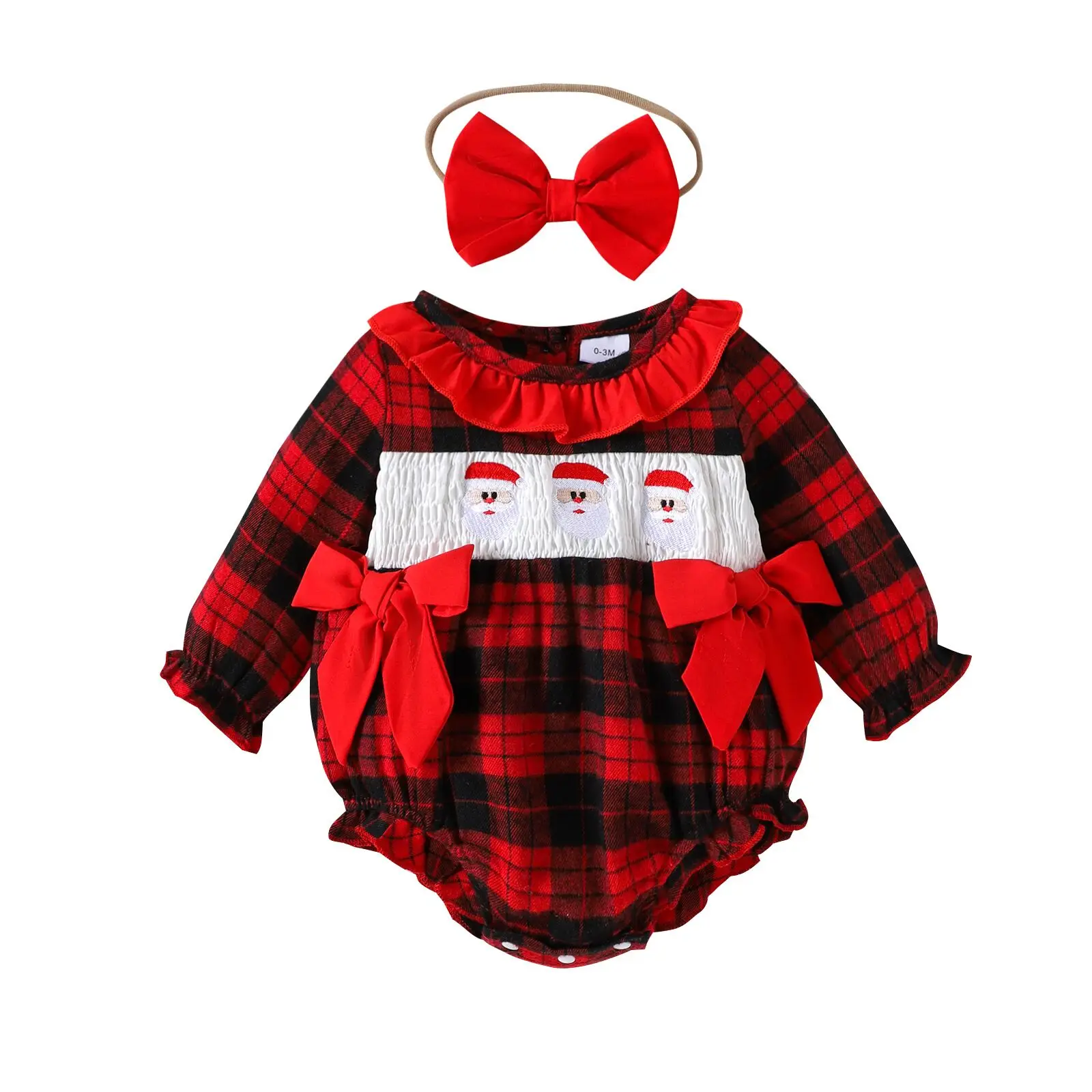Ready To Ship Kids Clothes Infant Baby Girls Smocked Romper Santa Claus Embroidery Plaid Romper
Ready To Ship Kids Clothes Infant Baby Girls Smocked Romper Santa Claus Embroidery Plaid Romper