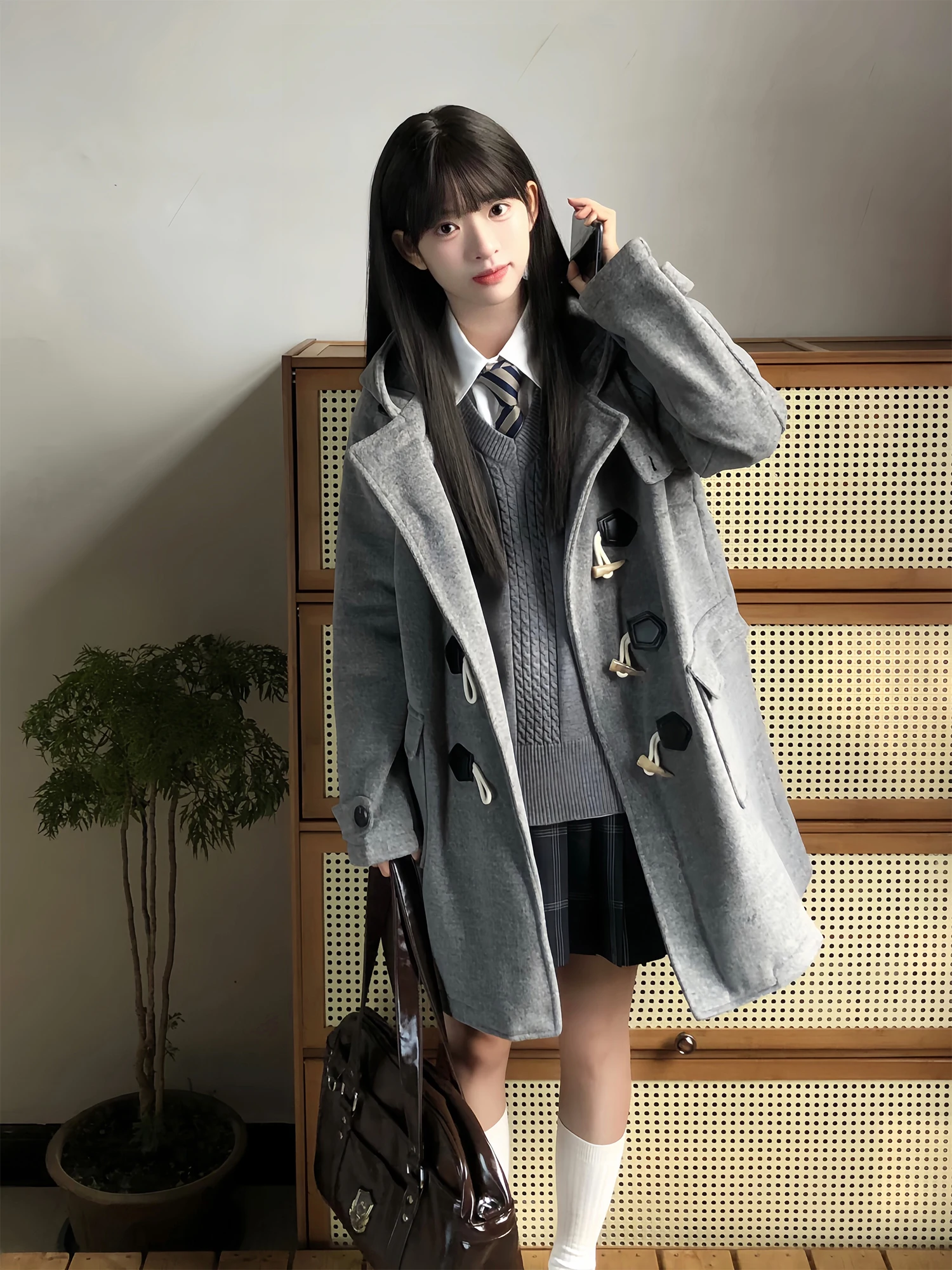 Thiened Winter Coat Women's ey Woolen Jaet with Hat Button Design Commute Casual Travel Young Fem Spring Autumn
Thiened Winter Coat Women's ey Woolen Jaet with Hat Button Design Commute Casual Travel Young Fem Spring Autumn