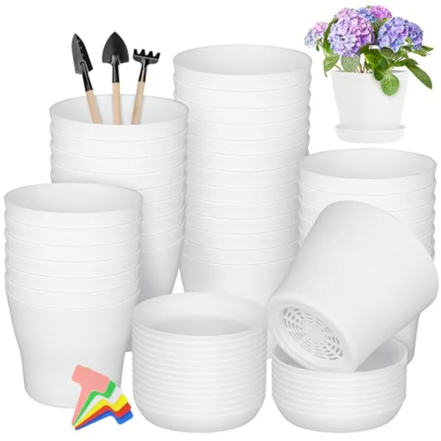 36 Pack Plastic Plant Pots with Saucers Flower Plant Container Seed Starting Pots Thickened Seedlings Nursery Pot for Home Gard
36 Pack Plastic Plant Pots with Saucers Flower Plant Container Seed Starting Pots Thickened Seedlings Nursery Pot for Home Gard