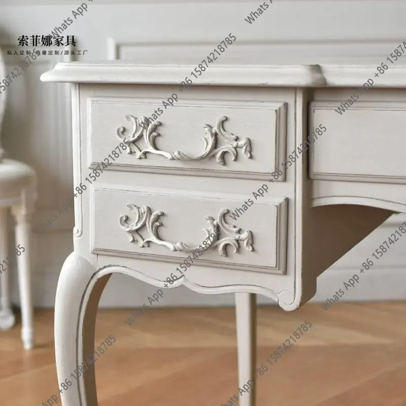 C French Country European Light Luxury Solid Wood Desk Computer Desk American Old Retro Desk Writing
C French Country European Light Luxury Solid Wood Desk Computer Desk American Old Retro Desk Writing