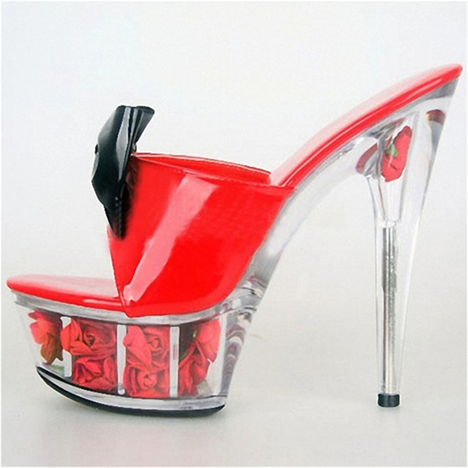 15CM Red Rose Heel Mules, Transparent Platform Sandals with Embedded Roses & Red Glossy Strap, Romantic Artwear Shoes
15CM Red Rose Heel Mules, Transparent Platform Sandals with Embedded Roses & Red Glossy Strap, Romantic Artwear Shoes