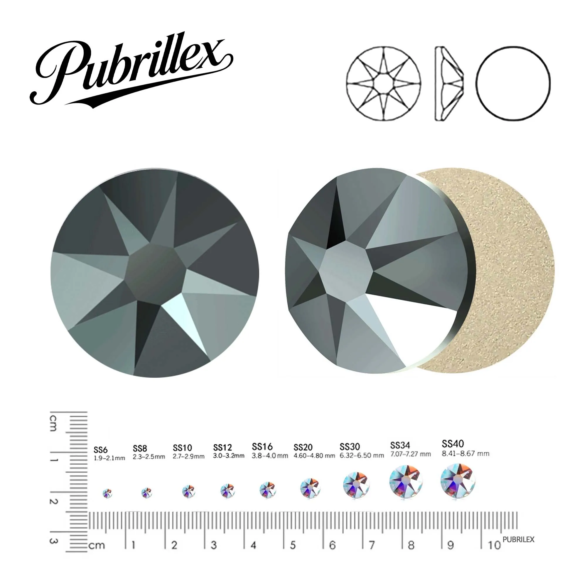 PUBRILEX Jet Hematite Xirius 8 Big 8 Small Crystal Glass Rhinestone Non-Hotfix Flatback Rhinestones For Clothes Nail DIY
PUBRILEX Jet Hematite Xirius 8 Big 8 Small Crystal Glass Rhinestone Non-Hotfix Flatback Rhinestones For Clothes Nail DIY