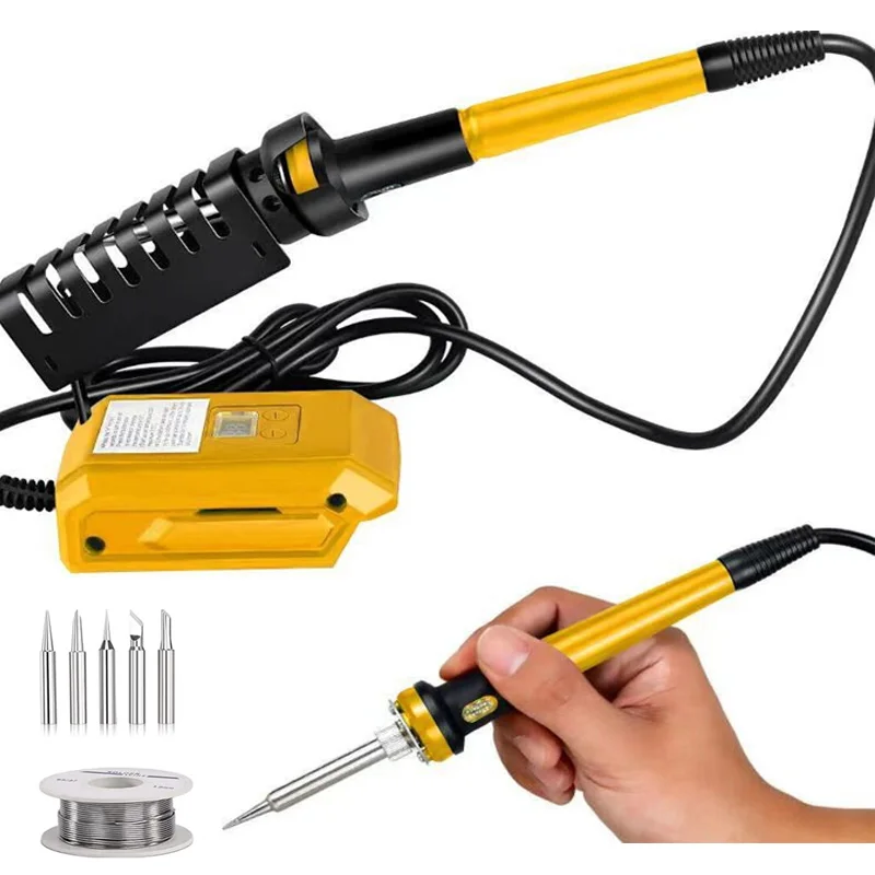 Цифровой электрический паяльник 60 Вт для батареи Makita/Dewalt 18-20 В 300-510 ℃ Быстрый нагрев с регулируемой температурой
Цифровой электрический паяльник 60 Вт для батареи Makita/Dewalt 18-20 В 300-510 ℃ Быстрый нагрев с регулируемой температурой