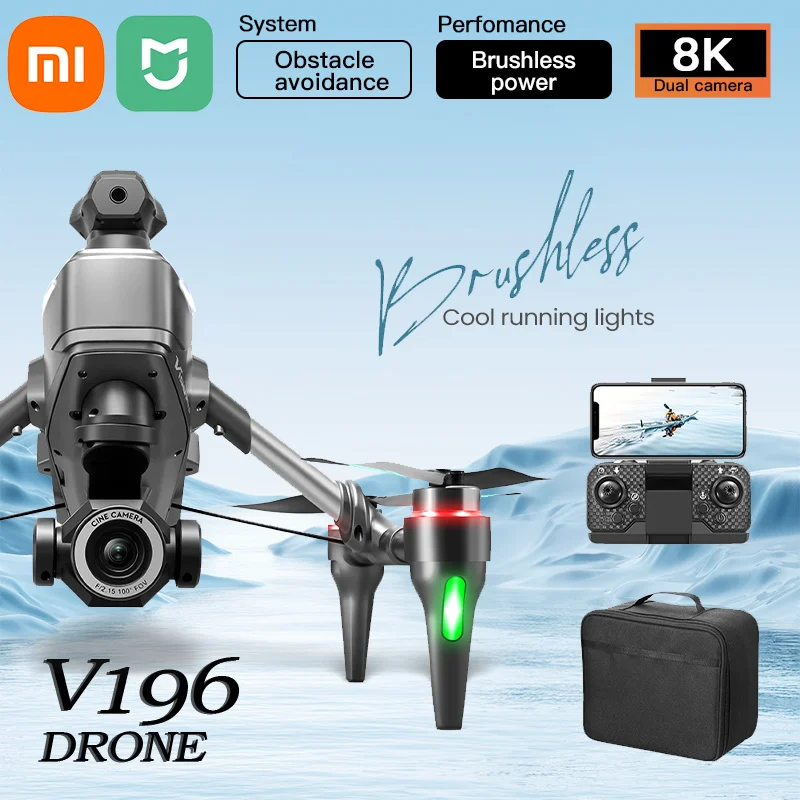 Xiaomi Mjia V196 Drone 8K Professional 4K HD Camera 5G Wifi 360° Obstacle Avoidance Brushless Foldable Quadcopter RC Drone Toys
Xiaomi Mjia V196 Drone 8K Professional 4K HD Camera 5G Wifi 360° Obstacle Avoidance Brushless Foldable Quadcopter RC Drone Toys