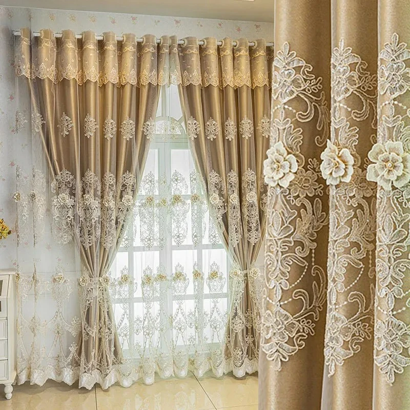 High-end Embroidered Blackout Cloth Gauze Integrated Curtains for Living Room Bedroom Luxury European Window Custom Decor Tulle
High-end Embroidered Blackout Cloth Gauze Integrated Curtains for Living Room Bedroom Luxury European Window Custom Decor Tulle