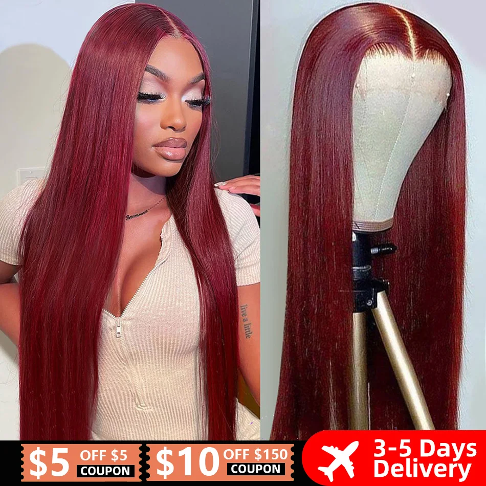 13x4 Burgundy 99J Straight Lace Front Wig HD Transparent Lace Frontal Wig Red Colored Brazilian Human Hair Wigs For Women Sale
13x4 Burgundy 99J Straight Lace Front Wig HD Transparent Lace Frontal Wig Red Colored Brazilian Human Hair Wigs For Women Sale