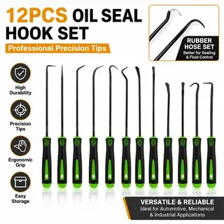 12 Pcs Precision Car Oil Seal Screwdriver Set O-Ring Gasket Puller Removal Tool Pick Hook Durable Tool
12 Pcs Precision Car Oil Seal Screwdriver Set O-Ring Gasket Puller Removal Tool Pick Hook Durable Tool
